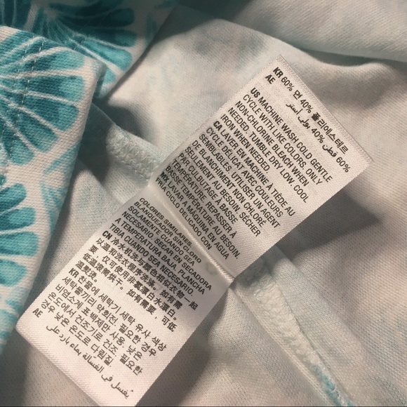 Karen Scott Ombré Seashells White Teal Boatneck Short Sleeve Cotton Top Small - Picture 5 of 9